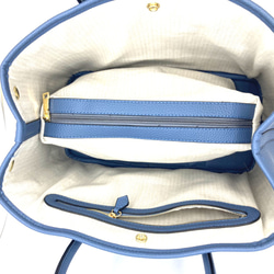 エコレザートートバッグ☆シボ風☆Lサイズ【36cm】☆A4収納サイズ☆ブルーグレー色 9枚目の画像