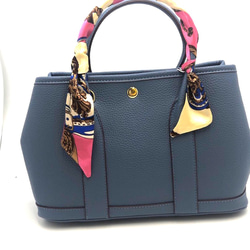 エコレザートートバッグ☆お出かけに☆カラーバンド&インナーバック付☆【30cm】Mサイズ☆ブルーグレー色 4枚目の画像