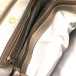 エコレザートートバッグ☆お出かけに☆カラーバンド&インナーバック付☆【30cm】Mサイズ☆ブルーグレー色 5枚目の画像