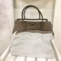 エコレザートートバッグ☆カラーバンドショルダーベルト2本付&インナーバック付☆25cmサイズ☆オレンジ色 6枚目の画像