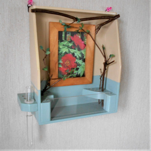 ジオラマ風のバラ園 アロマ置き フォトフレーム 一輪挿し 花飾り