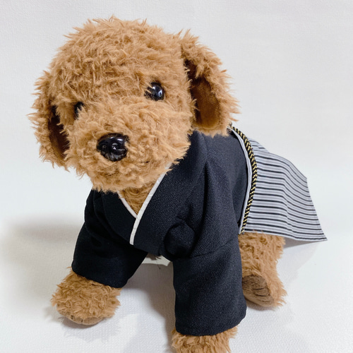 犬の袴✨犬用本格着物&袴 黒 犬服 七五三 お正月 ペット服