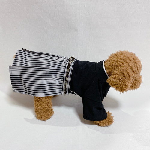 犬の袴✨犬用本格着物&袴 黒 犬服 七五三 お正月 ペット服
