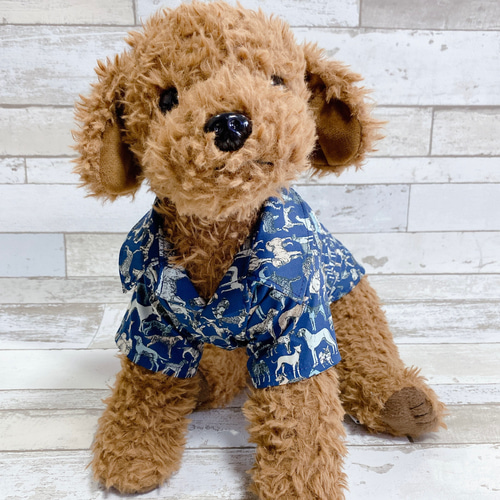 犬の洋服✨リバティ ベストインショー 犬用半袖シャツ 犬服 ネイビー