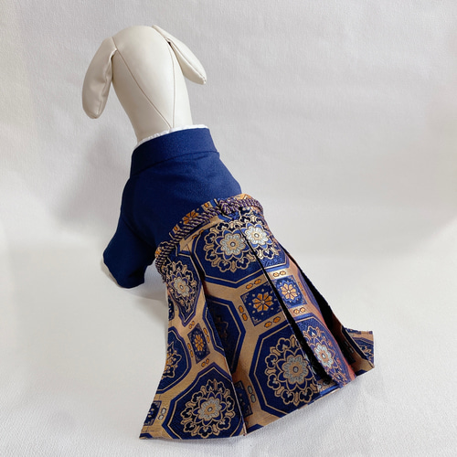 わんこ用 犬用 裏地付き袴金蘭袴