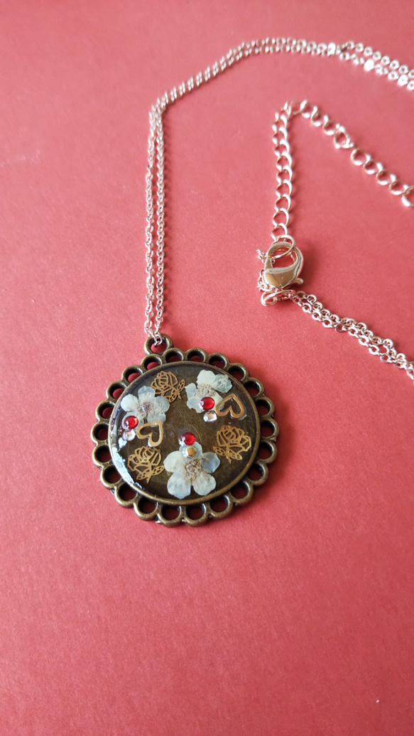 アンティーク風レジンネックレス ネックレス・ペンダント 真珠 通販