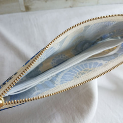 【即日発送可】マスクポーチ/北欧和柄ネイビー 2枚目の画像