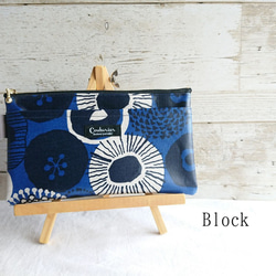 【即日発送可】マスクポーチ/モダン花柄ネイビー 1枚目の画像