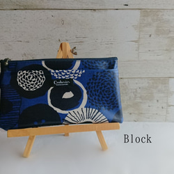 【即日発送可】マスクポーチ/モダン花柄ネイビー/アンティークファスナー使用 1枚目の画像