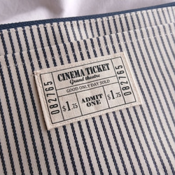 【即日発送可】マスクポーチ/ヒッコリーデニム生成ネイビー 3枚目の画像