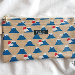 【即日発送可】マスクポーチ/富士山アイボリー 2枚目の画像