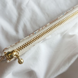 【即日発送可】マスクポーチ/あじさいベージュ 3枚目の画像