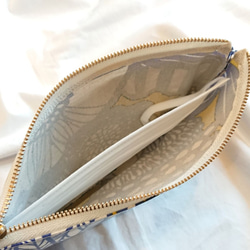 【即日発送可】マスクポーチ/モダンアートフラワーイエロー 2枚目の画像