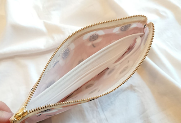 【即日発送可】マスクポーチ/あねもねピンク 2枚目の画像