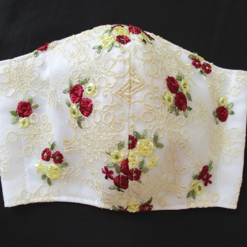 アイリッシュガーデンローズ・おしゃれ立体マスク 布マスク P.D.Fisher  