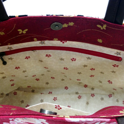 【和柄】桜咲く招き猫　トートバッグ 4枚目の画像
