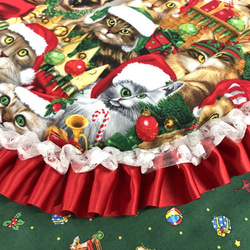 【猫ちゃんクリスマス柄】日向ぼっこ・カフェマット 3枚目の画像