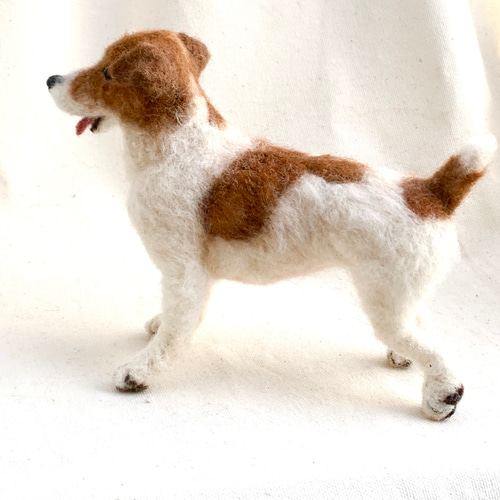 羊毛フェルト　Yu様　ジャックラッセル　インコ　犬　小鳥　ハンドメイド　オーダー 受注製作 》オーダー 犬♡うちの子製作♡羊毛フェルト♡ジャック