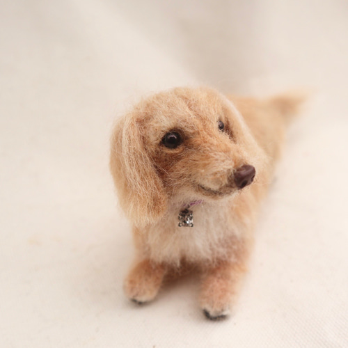 受注製作）♡羊毛フェルト ミニチュアダックス ダックスフンド 羊毛