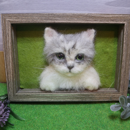 羊毛フェルト 猫 ハンドメイド リバフェニ 羊毛フェルトから生まれる猫の肖像 「わくねこ」の作り方