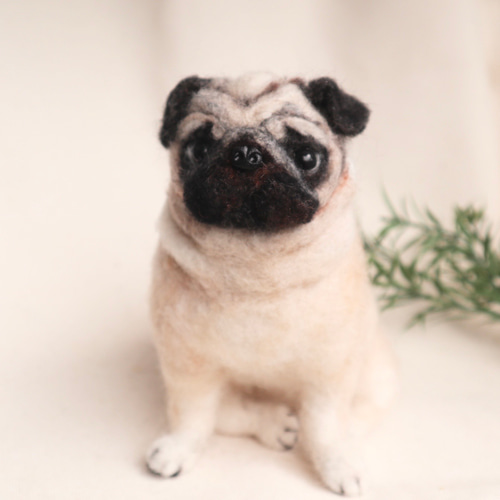 羊毛フェルトパグちゃん 羊毛フェルトパグちゃんケーキ