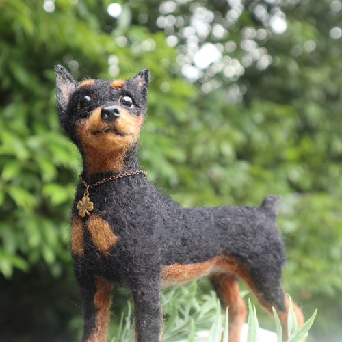 受注制作》羊毛フェルト 犬♡ ミニチュア ピンシャー ♡ 羊毛フェルト