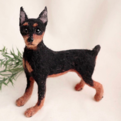 羊毛フェルト　ミックス犬(ミニチュアピンシャー&チワワ) 羊毛フェルト ミックス犬(ミニチュアピンシャー&チワワ)