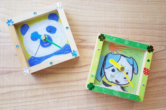 【手作りキット】お家で作ろう♪オリジナル木工クラフト『アート時計』 8枚目の画像