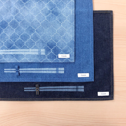 《SALE価格》箸形のレーザー加工を施したデニムのランチョンマット　3color　日本製　キャンプにおすすめ 6枚目の画像