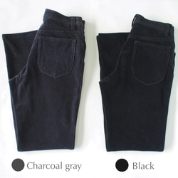 【ニットのように軽くやわらかくて、暖かい】上質なニットコーデュロイパンツ　美シルエット　チャコールグレー 9枚目の画像