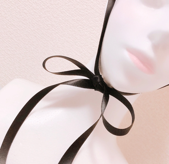 黒×白　レースアップ リボン　ヘッドドレス 8枚目の画像