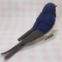 ほぼライフサイズ　ツバメ　羊毛フェルト　受注作成　野鳥シリーズ　羊毛フィギュア　羊毛インコ　工房小鳥屋さん 　 5枚目の画像