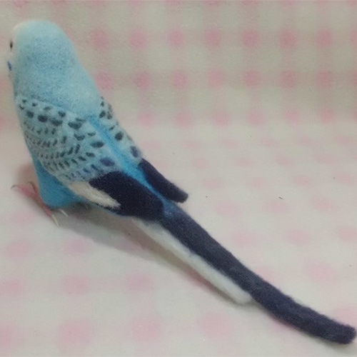リアルサイズ♪ セキセイインコ オパ－リンスカイブル－ 羊毛フェルト