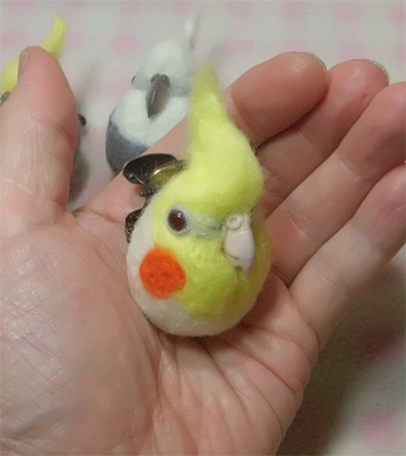 オカメインコ・ルチノー 羊毛フェルト ☆マグネット/ブローチどちらか