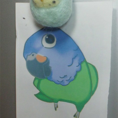 セキセイインコ パステルブル－レインボー 羊毛フェルト 選べる2タイプ