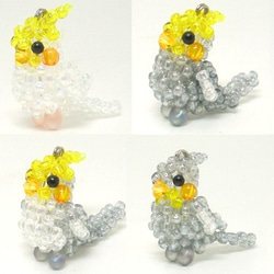 Little beaded bird strap　玄鳳鸚鵡「盧蒂諾黑眼睛・普通（深灰色）・普通（浅灰色）・普通♀」 第2張的照片