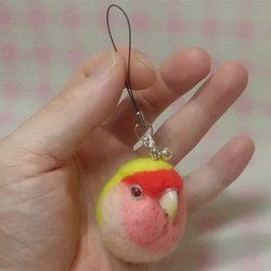 ライフサイズ セキセイインコ ルチノー(濃赤目） 羊毛フェルト 受注