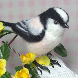 ***現實大小♪銀喉長尾山雀☆羊毛氈***Long-tailed tit 第2張的照片