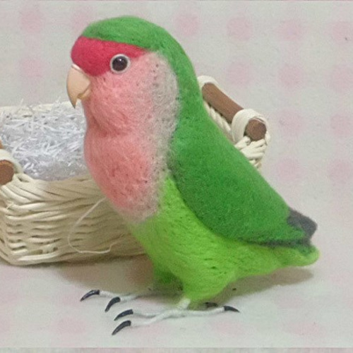 ライフサイズ コザクラインコ ノーマル 羊毛フェルト 受注作成 うちの