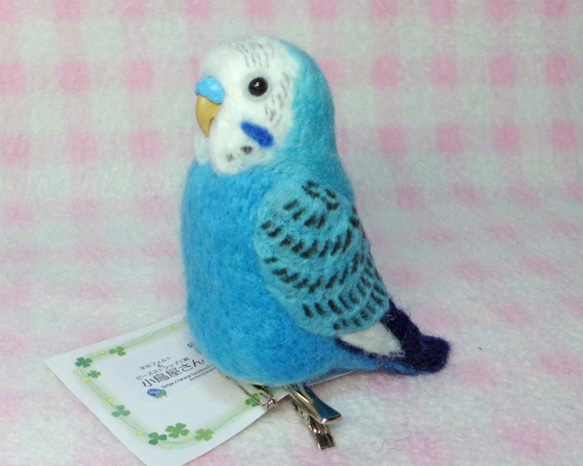 （小）虎皮鸚鵡2☆夾＆胸針☆羊毛氈mini Budgerigar 2★ clip & brooch 第3張的照片