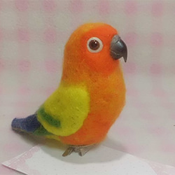 コガネメキシコインコ mini♪☆ マグネット/ブローチどちらか選択　足有に変更可能　受注作成　 羊毛フェルト 1枚目の画像