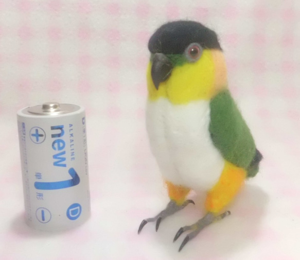 コガネメキシコインコ mini♪☆ マグネット/ブローチどちらか選択　足有に変更可能　受注作成　 羊毛フェルト 6枚目の画像