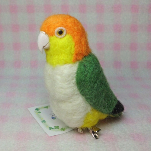 シロハラインコ mini♪☆ マグネット/ブローチどちらか選択 足有に変更