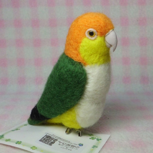 シロハラインコ mini♪☆ マグネット/ブローチどちらか選択 足有に変更