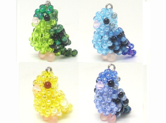 Little beaded bird 3-way strap　　横斑鸚鵡（正常顏色・藍色・盧蒂諾色・鈷色 ） 第2張的照片