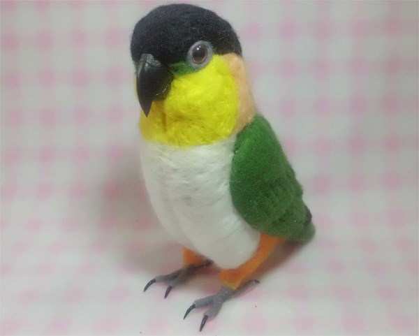 リアルサイズ♪ ズグロシロハラインコ 羊毛フェルト 羊毛インコ 鳥好きさん プレゼント・ギフト・贈物・メモリアル