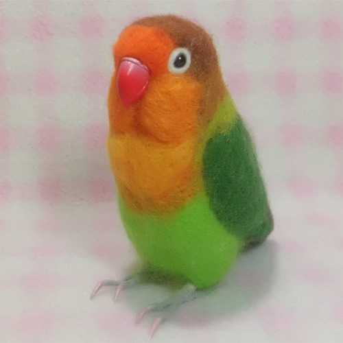 リアルサイズ♪ ボタンインコ ルリコシボタン 羊毛フェルト 受注作成