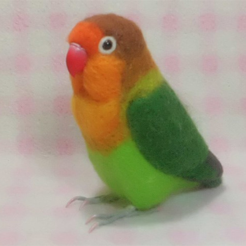 リアルサイズ♪ ボタンインコ ルリコシボタン 羊毛フェルト 受注作成