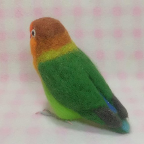 リアルサイズ♪ ボタンインコ ルリコシボタン 羊毛フェルト 受注作成