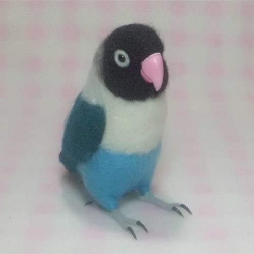 リアルサイズ ボタンインコ ブルボ ブルーボタンインコ 羊毛 リアルサイズ ボタンインコ ブルボ ブルーボタンインコ 羊毛